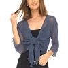 SHU-SHI, donne - Cardigan con coprispalle velato in maglia leggera, jeans blu, taglia unica