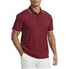 AMZSPORT Polo Uomo Manica Corta Asciugatura Rapida Traspirante Sportiva Golf Tennis T-Shirt per L'Ufficio Outdoor Casual