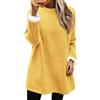 Generico Felpa Donna Foderata in Pile Senza Cappuccio, Pullover Oversize Morbido e Caldo per Inverno, Maglia Casual a Manica Lunga Girocollo Tinta Unita