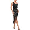 Generic Abito da donna anni 20 Gatsby 1920 Verde Oro Abito da donna con frange Abito da donna per ballare Abito da flapper Abito corto Charleston Costume da carnevale Abito a spallina Abito con paillettes