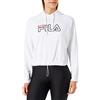 FILA Felpa Corta con Cappuccio Sarena da Donna, Bianco Brillante, L