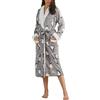 Generisch Accappatoio da Donna Invernale in Flanella e Pile, Morbido e Soffice, Accappatoio per Sauna, Manica Lunga, Pigiama da Casa, Comodo, Abbigliamento da Casa, Biancheria da Notte, Abbigliamento