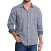 Enlision Camicia a Quadri Uomo Blu Navy Manica Lunga Bavarese Oktoberfest Camicia Uomo Quadretti con Colletto a Contrasto Autunno Invernali M