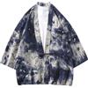 RUMAOZIA Kimono Cardigan Uomo Donna Unisex Vintage Tie Dye Cardigan Maniche 3/4 Giappone Happi Haori Giacca Estiva con Stampato Camicia Sciolta Tradizionale Giapponese Giacca Softshell, Blu mare, 4XL