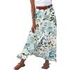 shownicer Donna Gonna Lunga Estiva Gonne Floreali A-Line Swing Gonne Estive Boho Lunga Elastico Vita Alta Gonna in Chiffon Casual Elegante Gonna Lunga da Spiaggia B Verde01 XL