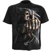 Spiral Bone Finger T-Shirt Nero - XXL | Maglietta Uomo Cotone Streetwear Gotico | Grim Reaper Skeleton Print | T Shirt Uomo Casual Dito Medio Design | Tshirt Nera Urban | T-Shirt Nera alla Moda