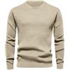 MakingDa Felpe Girocollo Uomo Slim Fit Leggera Semplici Waffle Magli Manica Lunga Sportiva Basic Felpa Senza Cappuccio Morbida Calda Pullover Adolescenti Sweatshirt Casual Casa Kaki XL