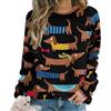 Qjjinxior Maglione casual da donna, felpa con note chiave di pianoforte, girocollo a maniche lunghe