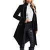 SUPLEAP Cappotto da donna vittoriano gotico vintage, frack, giacca pirata, steampunk, mantello lungo, Nero, M