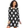 HMZXZ Camicia da notte da donna a maniche lunghe da notte a pois neri bianchi camicia da notte loungewear texture geometrica, Multi, L