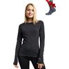 Merino.tech Maglia Termica Donna Lana Merinos - 100% Lana Merino + Calzini