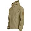 Oanviso Giacca Softshell da Uomo Giubbotto da Uomo Giubbotti da Lavoro Impermeabile Giacca Trekking Tattico Militare Giacca con Cappuccio Casual Giacche Softshell da Escursionismo B Kaki XL