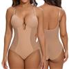 SHAPERIN Donna Body Modellante con Reggiseno Push Up Body Shaper Dimagrante Pancia Piatta Shapewear Bodysuit Senza Schienale, Beige, M
