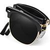 Joopin Occhiali da Sole Pieghevoli Uomo Donna Polarizzati UV400 | Classici Quadrati Occhiali Pieghevole Mezza Montatura Vintage Rettangolare Folding Sunglasses