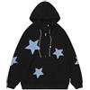 Sybnwnwm Y2K Felpa con Cappuccio con Stampa Stelle con Zip Lunga Hoodie Harajuku Streetwear per Uomo Donna
