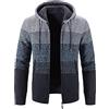 MJGkhiy Cardigan Uomo Invernale Lana Termica Fleece Giacche Imbottito in Pile Casual Caldo Giubbino Maglioni Lavorato a Maglia Giacca in Maglione con Cappuccio Felpato Giubbotto