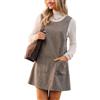 CUPSHE Abiti autunnali da donna pied de poule abito pied-de-poule con bottoni laterali girocollo plaid mini abito con tasche, Marrone, M