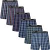 JupiterSecret Boxer Uomo Cotone 100% Morbidi e Traspiranti Mutande Uomo a Quadri Intrecciata Boxer Americani Uomo 6 Pezzi con Vita Scoperta, L