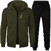 Generico Completo Sportivo Uomo Cotone Felpato Felpa Con Cappuccio E Zip E Pantaloni Tuta Set Tracksuit Suit Sportivo Maniche Lunghe Completo Da Palestra Leggero Garzato Tute Ginnastica Running Workout