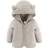 WWricotta Neonato Neonato Ragazzi Giacca Orecchie d'orso Capispalla con Cappuccio Cerniera Cappotto Invernale in Pile caldo281
