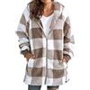 MJGkhiy Giacca Donna Invernale Peluche Casual Hoodie Sherpa Felpa Con Coperta Kimono Manica Lunga Fuzzy Maglioncino Calda Pullover Curvy Vestaglia Cardigan Teddy Outwear Con Tasche