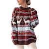 Generico Maglione Natalizio Donna Maglioni Natalizi Invernale Ugly Sweater Pullover in Maglieria Manica Lunga Fiocco Neve Alce Girocollo