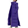 Generic Maxi piumino da donna con cappuccio lungo imbottito con spacco laterale, lunghezza intera, invernale, caldo, trapuntato, classico, tinta unita, taglie forti, capispalla termico per escursioni e viaggi