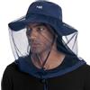 Bassdash Cappello da Sole antizanzare UPF 50+ con Rete Nascosta per la Testa e Aletta per Il Collo per Uomini Donne Pesca all'aperto Escursionismo Campeggio