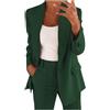 topuersaiv Completo Lino Donna Pantaloni E Giacca Leggeri Ufficio Suit Slim Fit E Giacche da Eleganti per La Primavera E L'Estate Tailleur Donna Gn1 5XL