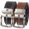 Tommy Hilfiger Cintura reversibile da uomo, Cucitura nero/marrone, 40