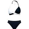KIRALOVE - Costume Donna Mare Due Pezzi - da Bagno - Ragazza - Bikini - Coordinato - Bicolore - Imbottito - Colore Bianco Nero