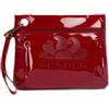 SUNDEK Clutch Bag, Pochette con Moschettone (Deep Scarlet)