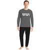United Labels NASA - Pigiama da uomo, a maniche lunghe, con pantaloni, da uomo, colore grigio/nero, grigio/nero, L
