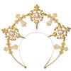 BLESSUME Mary Halo Corona Fascia Dea Oro Donne Costume Copricapo (Oro 2)