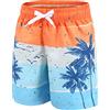 Aisyee Costume da bagno per ragazzi, pantaloncini da bagno, ad asciugatura rapida, da spiaggia, stile Hawaii, 5-14 anni, 15-16 anni