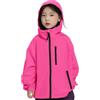 Rolanko Giacca Impermeabile con Cappuccio per Ragazze, Impermeabile Leggera Giacca a vento Giacche da Pioggia Outwear per Bambini Ragazzi 7-14 Anni, Rose, Taglia: 130/7-8 Anni