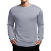 Generisch Felpa da uomo a maniche lunghe, traspirante, in tinta unita, per attività all'aria aperta, casual, per l'autunno, vestibilità comoda, elasticizzata, girocollo, per uomini, grigio., 3XL