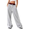 Generic ZBDZSW - Set da due pezzi in stile college retrò, vestibilità larga, con doppia vita, pantaloni da bagno finti per sport, tempo libero, moda, grigio, S