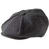 Peaky Blinders, berretto a 8 spicchi piatto in stile "Newsboy", in 100% lana di tweed