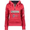 Geographical Norway Gymclass Lady - Felpa Donna Zip Hoodie Tasche - Pile Donna Maglione Manica Lunga Giacca Cappuccio - Abito Ideale Primavera Estate Autunno Inverno Stagione (Granato XL)