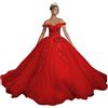Fuomomo Fiori 3D Abiti Quinceanera con Spalle Scoperte Abito da Ballo in Tulle Abito da Principessa in Pizzo Tulle Scintillante Abiti Dolci 16 MT044