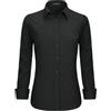 Stamain Camicia Donna Manica Lunga No Stiro Blusa Elegante Regular Fit Camicetta Classica per Ufficio Lavoro Cerimonia vestibilità Comoda