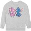 Disney Felpa Maglione Stitch e Angel Girl | Abbigliamento per Ragazza Stitch | Grigio 3-4 Anni