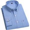 Adhdyuud Camicie casual da uomo in cotone Oxford Business Solid Regular Fit manica lunga plaid camicia a righe