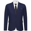 Zanisouta Sakko - Felpa da uomo, sportiva, blazer estivo, giacca da lavoro, moderna, a grande misura, leggera, con 1 bottone, smoking, O blu navy, 4XL