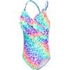 Aisyee Costume da bagno da bambina tinta unita hawaiana con volant floreale, costume da bagno per adolescenti, 92-164/3-16 anni, Gradiente leopardato, 15-16 Anni