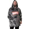 Marvel Felpa con Cappuccio indossabile da Uomo di Avengers | Pullover Grigio con Icone grafiche Stampate su Tutta la Superficie di Avengers
