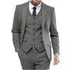 Aesido Classic Abiti Da Uomo Vestibilità Regolare 3 Pezzi Lana Tweed Spina Di Pesce Affari Smoking Sposi Sposi Blazer+Gilet Pantaloni