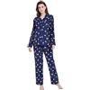 Amaxer Pigiama Donna Caldo in Flanella 2 Pezzi Loungewear Set 100% Cotone Autunno e Inverno Set Pigiama Manica Lunga