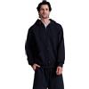 Russell Athletic Dri-Power - Felpa con Cappuccio da Uomo, in Pile, Traspirante, Misto Cotone, vestibilità Comoda, Taglie S-4X, Cerniera Intera Nera, XX-Large